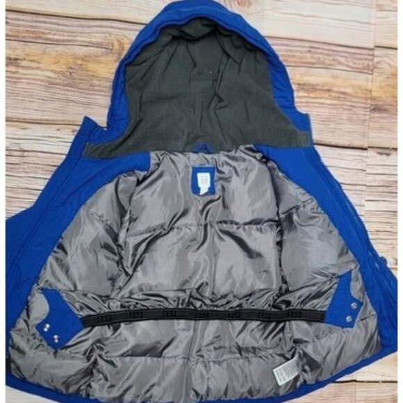 BABY GAP BOYS 3 YEARS BLUE GRAY HOODED ZIP BUTTON POCKETS WINTER SNOW COAT - Picture 12 of 16